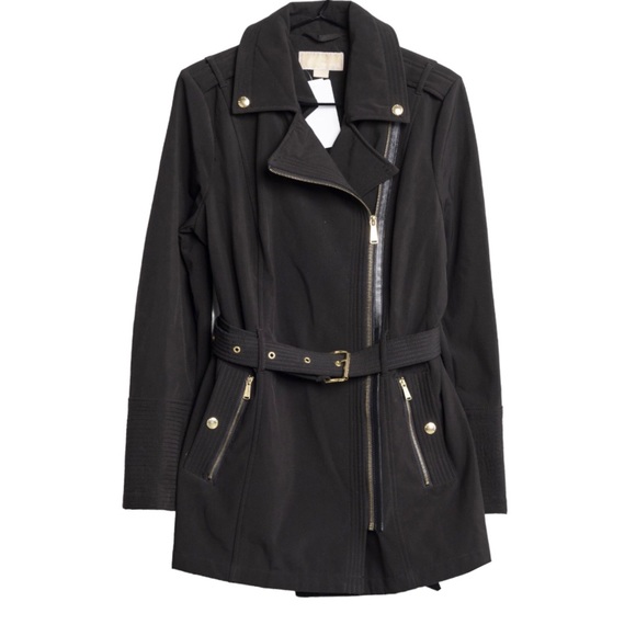 Michael M.  Kors Black belted trench coat jacket - Picture 2 of 9
